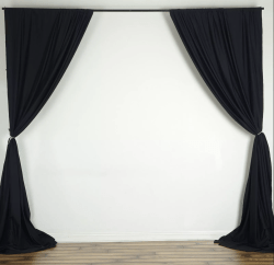 10'x10' Black Polyester Drapes (NO pipe included)