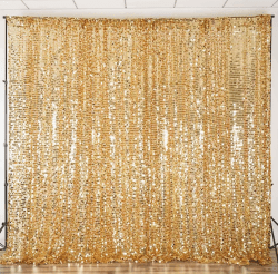 10'x10' Gold Sequin Drapes (NO pipe included)