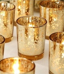 Speckled Gold Votive Candle Holder