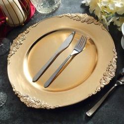 Gold Leaf Charger Plates