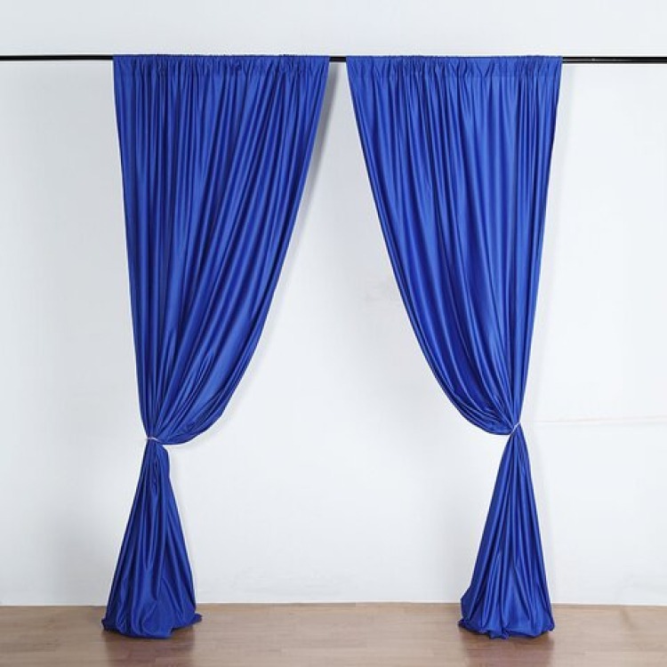 10'x10' Royal Blue Polyester Drapes (NO pipe included)