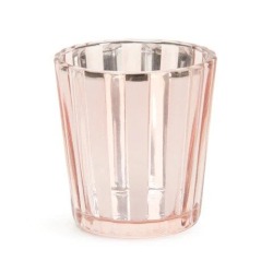 Stripped Rose Gold Votive Candle Holder