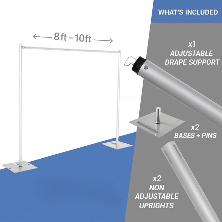Silver 8'x8' Pipes Only (no drapes)