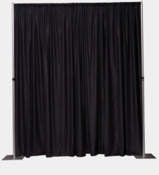 8'H x 10'L Pipe and  Black Polyester Drape