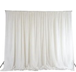 8'H x 10'L Pipe and White Chiffon Drape